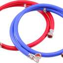 Eastman PVC-Wrapped Braided Washing Machine Hoses With Elbows, 3/4 Inch FHT x 3/4 Inch FHT Connection, 6 Foot PVC Covered Stainless Steel Hoses, 41180