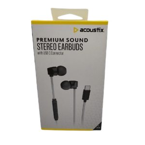Acoustix Premium Sound Stereo Earbuds With Usb C Connector
