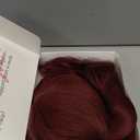 morvally Short Wine Red Wavy Bob Wig with Bangs for Women 16 Inches Natural Synthetic Burgundy Hair Wavy Wigs