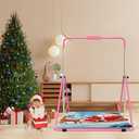 Gymnastics Bar with Self-Inflating Mat for Kids, Adjustable Height Gymnastic Horizontal Bars with Mat, Folding Gymnastic Training Monkey Bars, Junior Expandable Training Kip Bar for Home