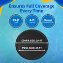 Blue Wave Rugged Mesh 24 ft 8-Year Above Ground Pool Cover for Winter – Fine Mesh Debris Barrier – 4 ft Overlap, Reinforced Grommets, Vinyl-Coated Cable, Metal Winch – Black Finish - BWC608
