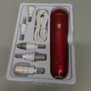 Professional Manicure Pedicure Set - Cordless Electric Foot Nail Care Trimmer Buffer Tools - 5 Speeds, Rechargeable, Thick Nails (Red)