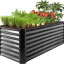 Best Choice Products 8x2x2ft Outdoor Metal Raised Garden Bed, Rectangular Deep Root Planter Box for Vegetables, Flowers, Herbs, and Succulents w/ 239 Gallon Capacity - Gray