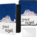 Smart Case Compatible with 7" Kindle Paperwhite 12th Generation (2024) and Kindle Colorsoft Signature Edition - Premium PU Leather Cover with Auto Sleep/Wake, Blue Cat