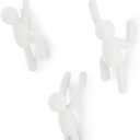 Umbra Buddy Wall Hooks Decorative Wall Mounted Coat Hooks for Hanging Coats, Scarves, Bags, Purses, Backpacks, Towels and More, Set of 3, White