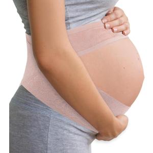 Pregnancy Belly Band for Pregnant Women, Breathable Maternity Belt, Adjustable Pregnancy Belly Support Band (Large, Pink)