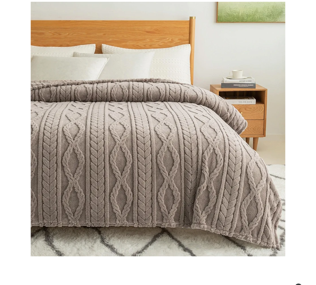 COOVA Taupe Fleece King Blanket for Bed - Super Soft Cozy Plush Fuzzy Blanket for Sofa,Premium Sherpa Warm Large Throw for Women,Couch,Chair,90x102 Inches