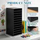 Wesiti 4 Pack Black Classroom Paper Organizers Bulk, 12 Slot Cardboard Mailboxes for Classroom, Sturdy Construction Paper Storage Sorters for Student Worksheets, Folders, A4 Files Home Office