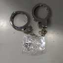HISET Metal Handcuffs with Two Skull Keys - Prop Toy Handcuffs (Silver), Small