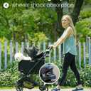 4 Wheels Pet Stroller, Dog Stroller for Small/Medium Dogs and Cats up to 33 lbs, One-Click Fold & Draggable, Removable Carrier, Zipperless Entry, Mesh Windows, Black