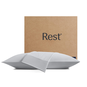REST® Evercool®+ Cooling Pillow Cases King - 2 Pillowcase for Sensitive Skin, Silver Infused Fabric for Hygienic Sleep, Silky Smooth for Curly Hair, High Elastic for Snug Fit (19x35 inches), Grey
