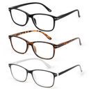 JOLISU 3 Pack Reading Glasses Men Women Spring Hinges Comfortable Glasses for Reading