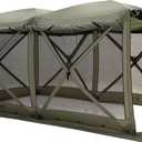 Gazelle Tents Tandem Gazebo, Easy Pop-Up Hub Screen Tent, Durable, TriTech Mesh, Waterproof, UV Resistant, 10-Person, Agave Green, 89" x 86" x 156", GG800AG