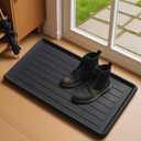 HIYARD Rubber Boot Tray for Entryway, Multipurpose Boot Mat, Shoe Tray, Shoe Mat for Indoor and Outdoor, 16x27.5, Black