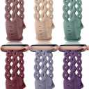 Braided Bands Compatible with Apple Watch Bands Silicone for Women 40mm 38mm 44mm 41mm 42mm 45mm 46mm 49mm, Slim Thin Narrow Hollow-out Strap for iWatch Bands for Women 11/10/SE/9/8/7/6/5/4/3/2/1 (SmokePurple/MilkTea/PineGreen/WineRed/BlueGrey/DarkPurple)