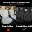 AOMSAZTO Custom Fit Car Seat Cover for Toyota Grand Highlander 2024 2025 2026 - (Three-Rows 8 Seats,Second Row 40/60 Split) Faux Leather Black
