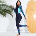 Women Rash Guard Long Sleeve One Piece Swimsuit Surfing Bathing Suit Athletic Swimwear L