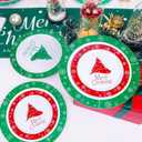 Rubtlamp 60PCS Christmas Plastic Plates, White Plastic Plates With Red and Green Christmas Tree, christmas Party Disposable Plate Include 30 Green Dinner Plate, 30 Red Salad Platos