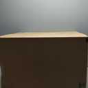 Leather Foot Stool, Genuine Leather Padded Ottoman with Wood Base, Brown, 15.4"D x 18.9"W x 16.5"H