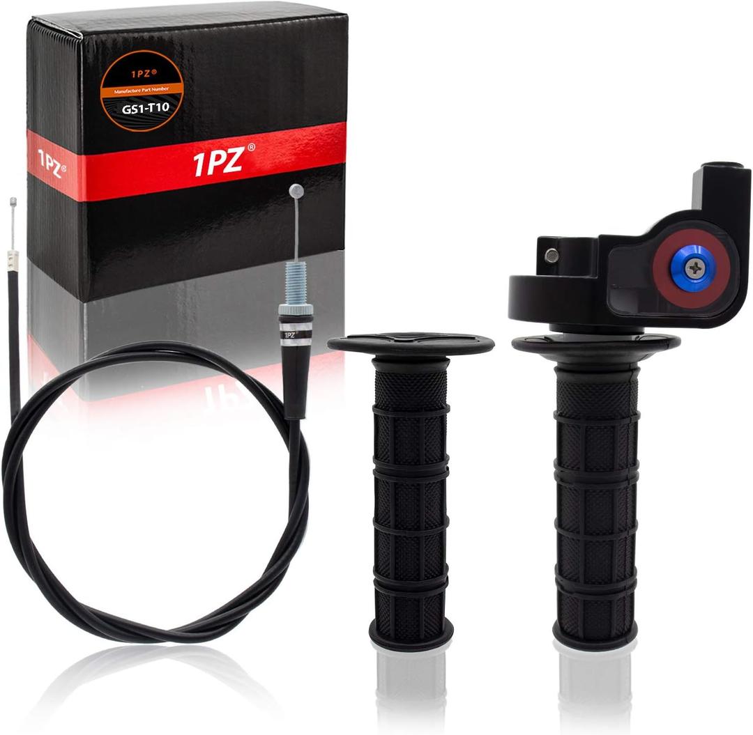 1PZ GS1-T10 Heavy Duty 7/8" 22mm Twist Throttle Grips Cable for CRF KLX TTR 110 125 150 200 250 cc Dirt Pit Bike