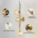 3-Light Glass Wall Sconces Mid Century Modern Globe Wall Light Fixtures Bathroom Vanity Lights with Glass Shade, Indoor Wall Light for Bedroom Living Room Hallway (Amber)