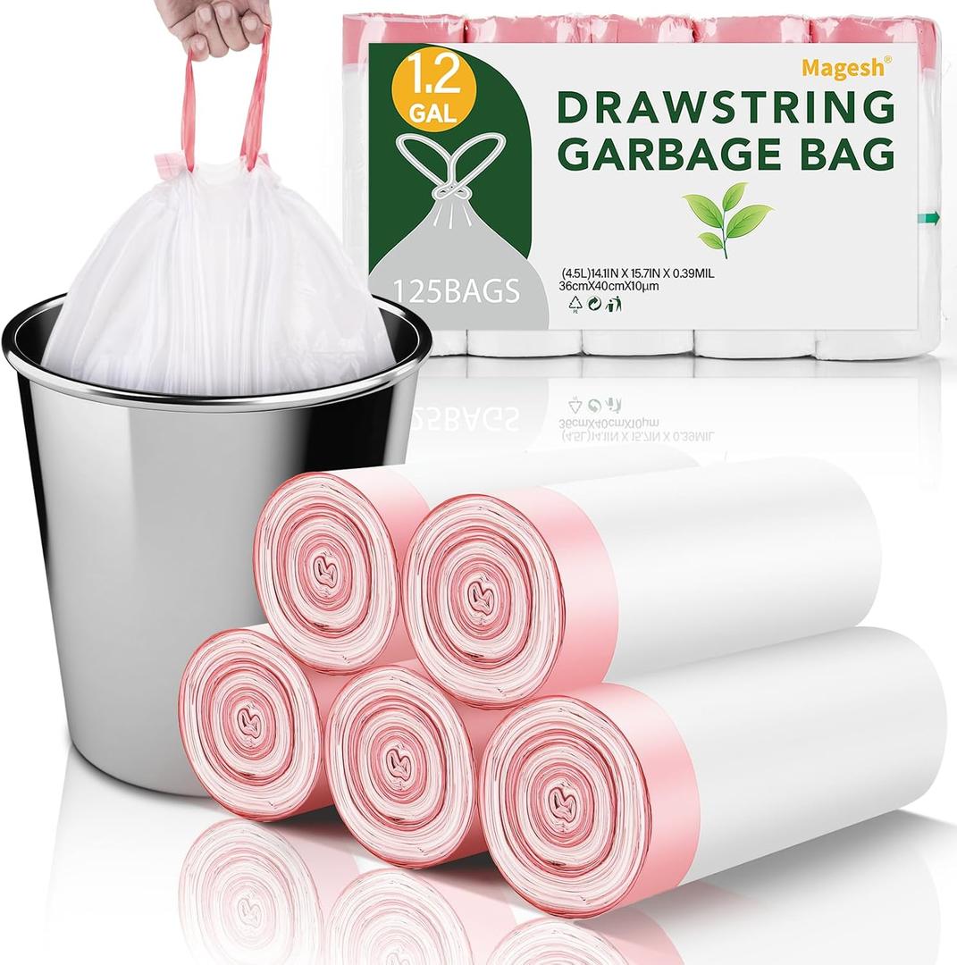 5 Rolls of Drawstringable Garbage Bags