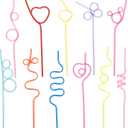 24 Pcs Crazy Silly Straws, Reusable Plastic Loop Curly Drinking Straws for Valentines Day Gift Christmas Birthday Wedding Party Supplies Decoration