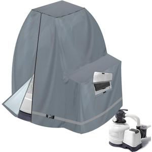 XCZ Sand Filter Pump Cover  Fits Most 12-16 Inch Sand Filters, Heavy-Duty Oxford Fabric, Waterproof & UV-Resistant, All-Season Protection, Cover Only, Gray (Grey)