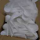 1,000 Plastic Disposable Soup Spoons Bulk White Medium Weight Disposable Silverware Plastic Cutlery Spoons