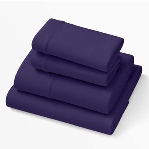 Purple Deep Pocket SoftStretch Sheets, King/Cal King, Rayon Blend, Moisture-Wicking, Deep Purple, Fits Most Mattresses, Adaptive Support