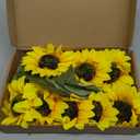 8 PCS 5.9" W x 24.8" H Large Sunflowers Artificial Flowers with Long Stems Silk Fake Big Sunflowers Bouquet Faux Sunflower Arrangement for Home Vase Table Wedding Garden DIY Fall Decor