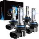 RCJ 9005 9006 Bulbs Combo, 600% Brightness 9005/HB3 High 9006/HB4 Low Dual Beam Bulbs, 6000K Cool White, Plug and Play, IP67 Waterproof, Pack of 4