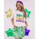 Mardi Gras Headband Accessories for Women Beaded NOLA Fleur De Lis Crown Mask Headband Jeweled Crystal Knotted Hairband Fat Tuesday Carnival Parade Mardi Gras Hair Accessories Outfits (Fleur De Lis 3)