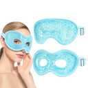 Luxtude Gel Eye Mask Cooling Eye Mask for Dry Eyes 2PCS, Heated Warm Eyes Ice Pack Reusable Gel Sleep Masks, Frozen Cold Compress for Puffiness/Dark Circles/Headaches/Allergies (Blue)