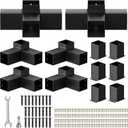 Pergola Kit, Pergola Bracket kit for 4"x 4" (Actual 3.5" X 3.5") Lumber, DIY Pergolas Brackets with 3-Way & 4-Way Corner Bracket, Gazebo Brackets Kits for Gardens, Pergolas, Courtyard (12 pc)