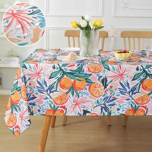 SASTYBALE Summer Tablecloth Rectangle, Spill Proof Vibrant Watercolor Lemon Table Cloth, Washable Decorative Polyester Table Cover for Outdoor Party Picnic Dinner (Rectangle, 52" x 70")