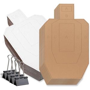 Shooting Targets 30x18 Inch Cardboard Targets with 4 Clips Heavy-Duty Corrugated for Pistol & Rifle Practice Pre-Marked Scoring Zones for Range & Training Use
