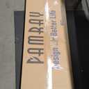 Pamray 47 Inch Small Computer Desk with Monitor Stand, Simple Office Desk with Headphone Hook for Small Spaces, Kids Study Writing Table for Bedroom, Grey