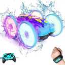 Amphibious Remote Control Car, 4WD Waterproof RC Stunt Car Toys with LED Lights, 360Rotation RC Boat Water Beach Pool Toys for Boys, Christmas Birthday Gifts Toys for Kids Ages 4-7 8-12 Year Old