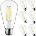 Brightown 6 Pack LED Edison Bulbs, 6W, Equivalent 60W, High Bright 5000K White,750 Lumens, Non-Dimmable, E26 Medium Base ST58 Antique Filament Bulbs with 83+ CRI for Ceiling Fan Bathroom Porch