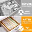 SpaceAid Bamboo K Cup Drawer Organizer Insert, Kitchen K Cups Coffee Pod Holder Tray Organizers for Kcup Coffee Station Drawer Storage Organization (35 Slots)