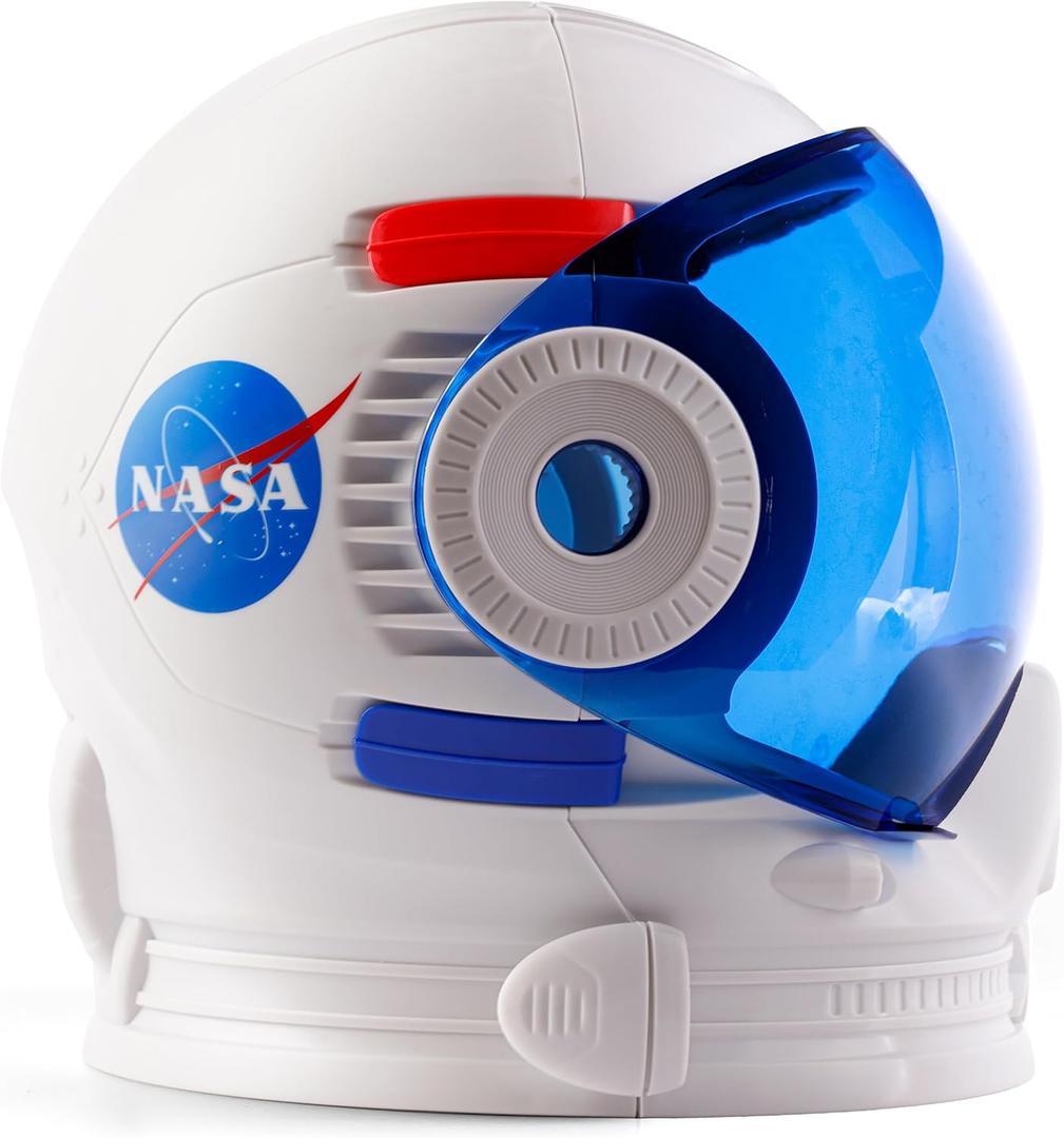 NASA Astronaut Helmet Halloween Costume Accessory for Kids  Wearable Space Helmet with Foam Padding, Sticker Sheet & Learning Guide, Easy Assembly, Great for Dress Up and Imaginative Play