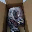 Hausse 3 Pack Bird Scarecrow Fake Owl Decoy Sculpture, Rotating Head Plastic Owl Bird Deterrents, 10.6 Inch Height Nature Enemy Horned Pest Repellent for Outdoor Garden Yard (Black)