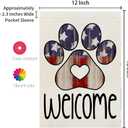4 x CROWNED BEAUTY 4th of July Patriotic Garden Flag Paw Print 12x18 Inch Double Sided Independence Day Outside Welcome Small Yard Decoration (Multi)