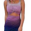 Acelitt Sun Dresses for Women Ladies Sexy Summer Mini Dress Sundress Sexy Ruched Bodycon Vacation Dress Multicolor XS