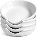 LE TAUCI Ceramic Spoon Rest for Stove Top, 4.8 Inch Spoon Holder for Kitchen Counter, Kitchen Gadgets, Coffee Spoon Cradle, Home Accessories for Utensils, Set of 4, White