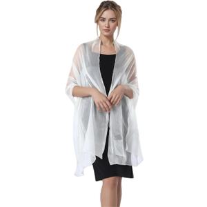 Women Sheer Crepe Shawl - Lightweight Soft Shimmer Wrap for Evening Party, Travel & Festival - Versatile Elegant