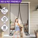 6 x PIGETALE Magnetic Screen Door Fits Doors up to 36 x 82 Inches Max, Screen Size 38" x 84" Heavy Duty Screen Mesh Net Keeps Bugs Out, Self Sealing Hands Free Mesh Partition, Pet and Kid Friendly