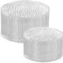 Rubtlamp 100Pcs Clear Plastic Plates, Heavy Duty Party Plates, Hammered Disposable Plates Include 50 Clear Fancy Dessert Plate, 50 Dinner Plate for Wedding Party