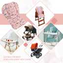High Chair Pad, High Chair Cushion, seat Cushion, Breathable Pad, with Baby High Chair Seat Belt, 2 Pieces, Soft and Comfortable, Make The Baby More Comfortable (Pink Animal Pattern)